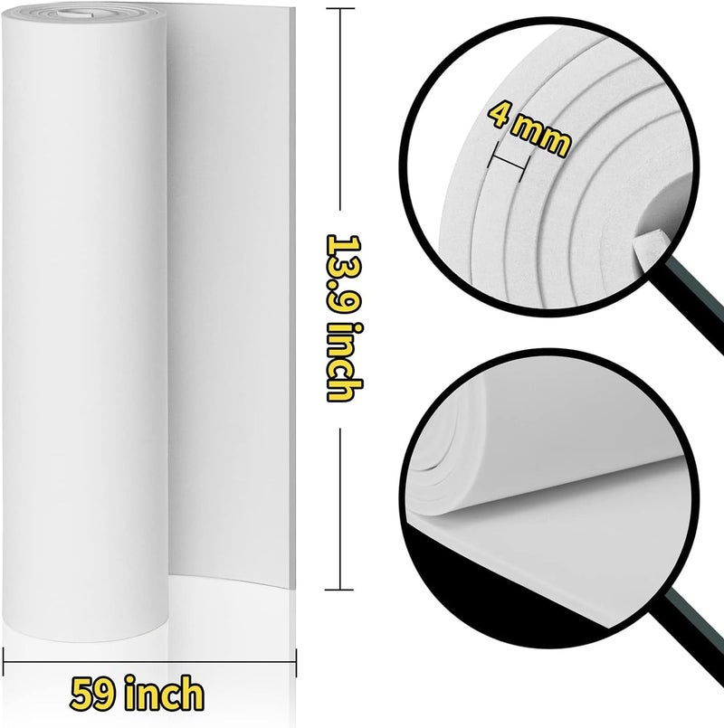 MEARCOOH 2-Pack White Eva Foam Cosplay Sheets roll, Premium eva Craft Foam 4mm Thick, 13.9"" x 59"", High Density 86kg/m3 for Cosplay Costume, Crafts, DIY Projects by MEARCOOH - Image 2